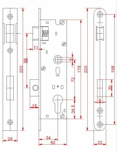 Komplet elektrozaczepu i kasety 65.161