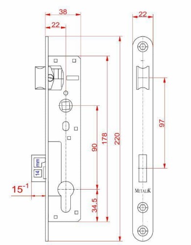 Komplet zamka i kasety 65.155.01