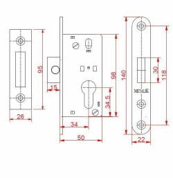 Zamek zasuwkowy mały 65.030