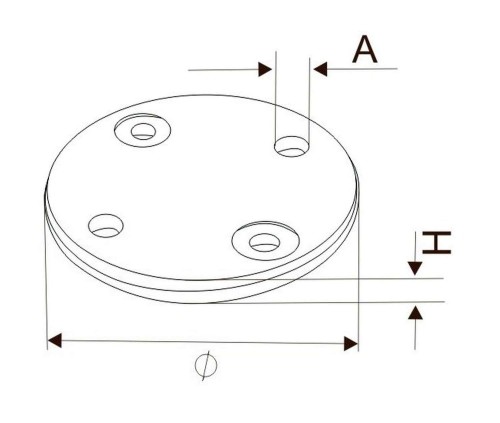 Krążek montażowy z czterema otworami AIS