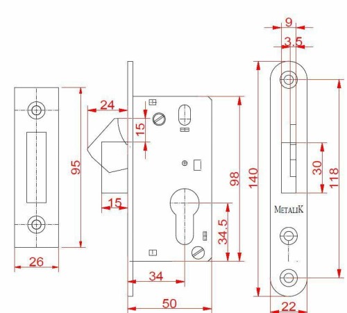 Zamek hakowy mały 65.040