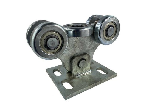 Wózek 5 rolkowy do bram 80x80 mm widok pod kątem