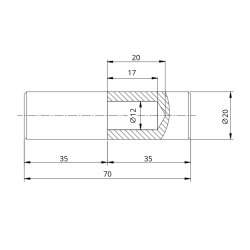 Zawias bramowy do profilu stalowego – rysunek techniczny