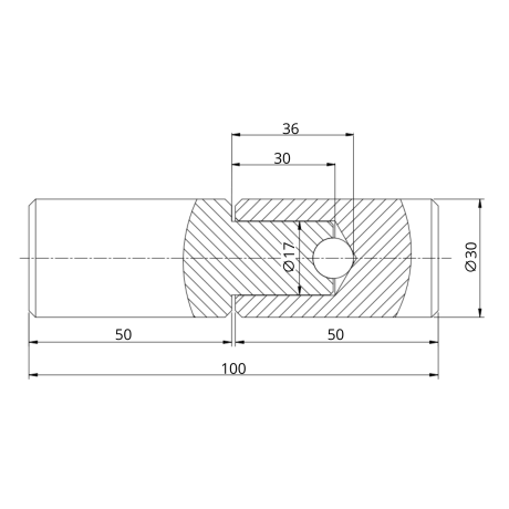 Przejdź do produktu Toczony zawias z kulką fi30 H100 do bram