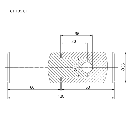 Przejdź do produktu Toczony zawias z kulką fi35 H120 do bram