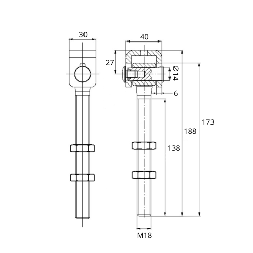 Zawias do bramy regulowany