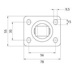 Podstawa zawiasu do bramy M16 – rysunek