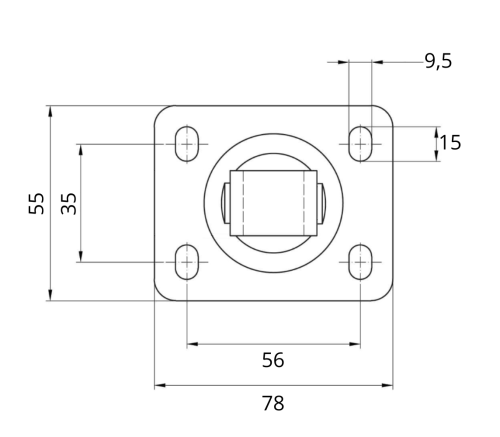 Podstawa zawiasu do bramy M16 – rysunek
