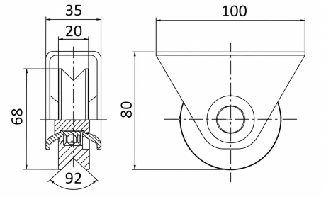 Przejdź do produktu ROLKA JEZDNA TYPU V 60.100.02 FI 70X22