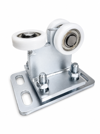 Przejdź do produktu Wózek jezdny 3-rolkowy do bram przesuwnych 70x70 mm – podwójna podstawa