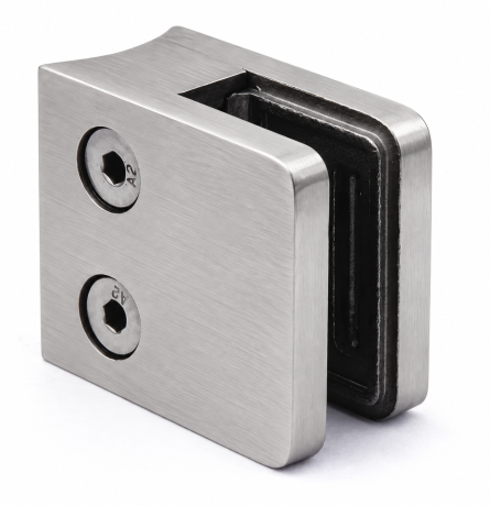 Przejdź do produktu Uchwyt do szkła 45x45 mm do rury fi 42,4 mm – satyna szlifowana